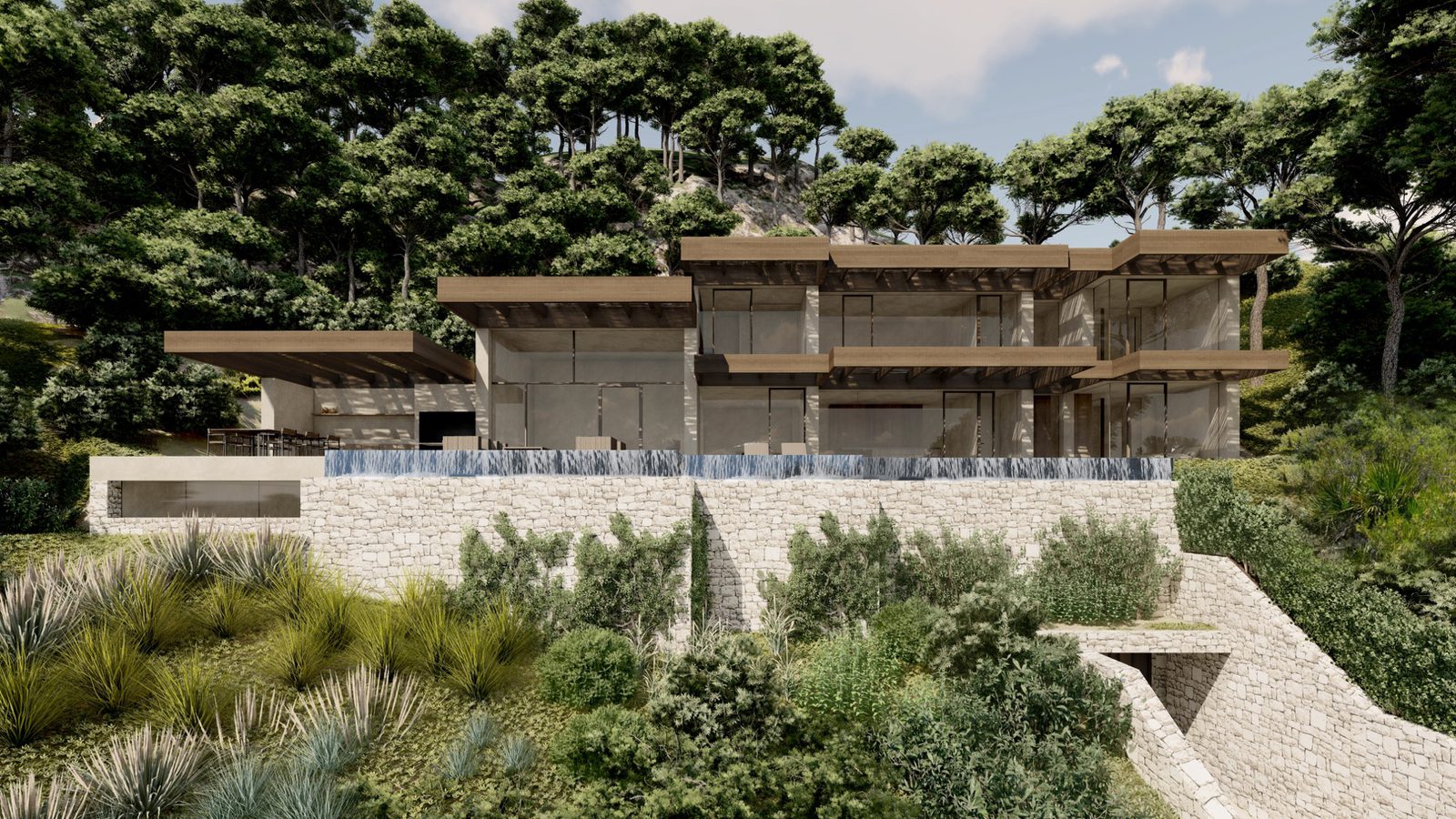 A modern villa nestled amongst lush greenery with stunning sea views - The Estates