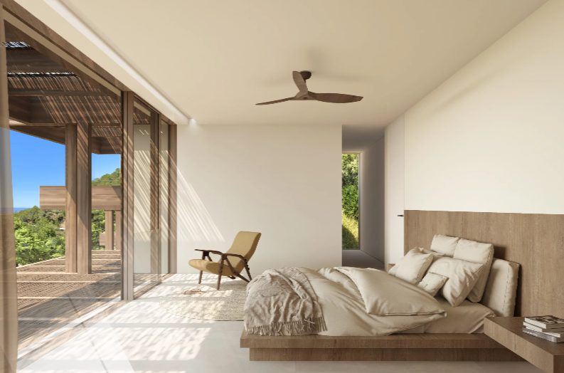 Bright bedroom with sea views in a 3-bedroom villa in Benissa - The Estates