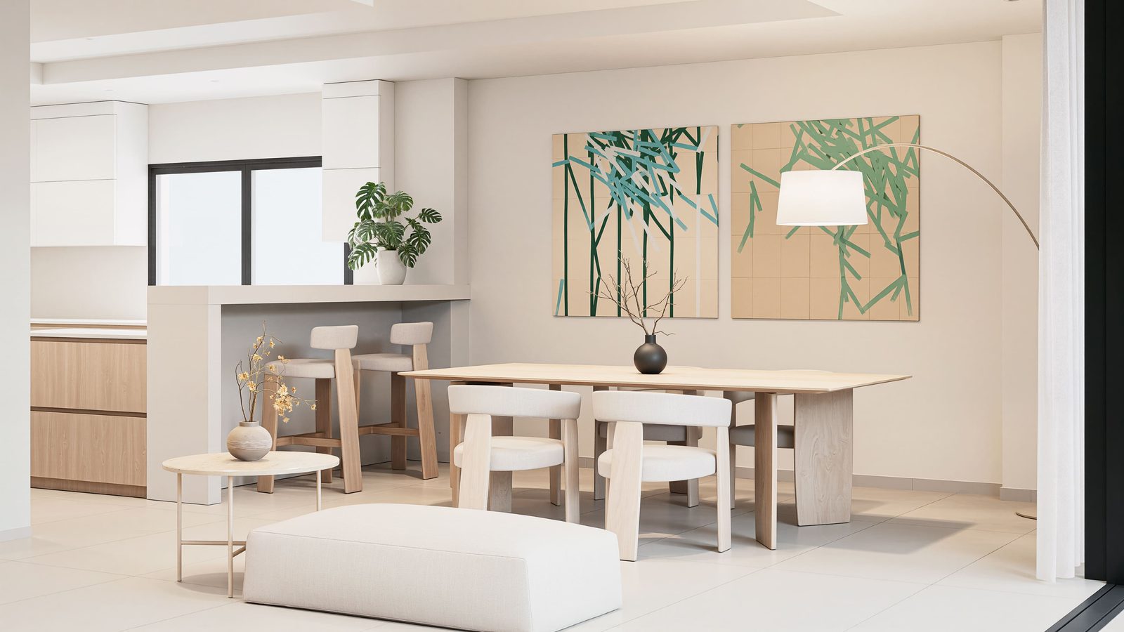 Stylish dining area with modern furniture in a 5-bedroom villa in Altea - The Estates