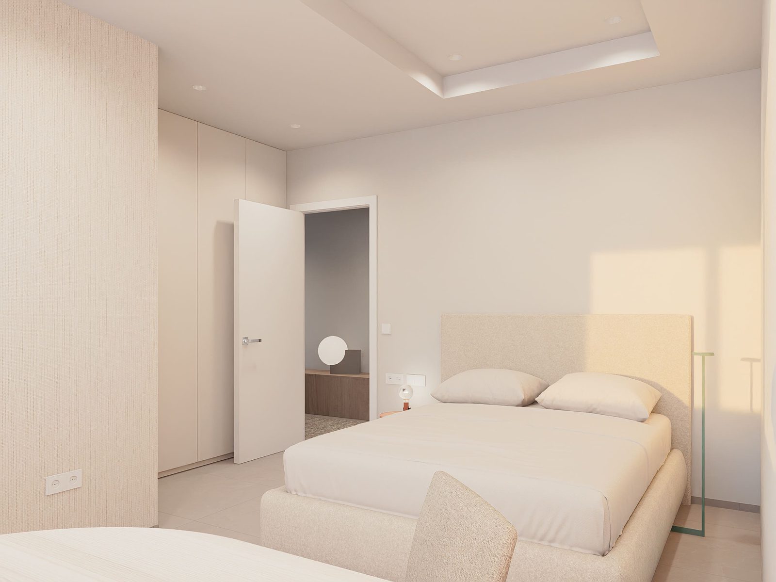A bright bedroom with built-in wardrobes in a 5-bedroom villa in Altea - The Estates