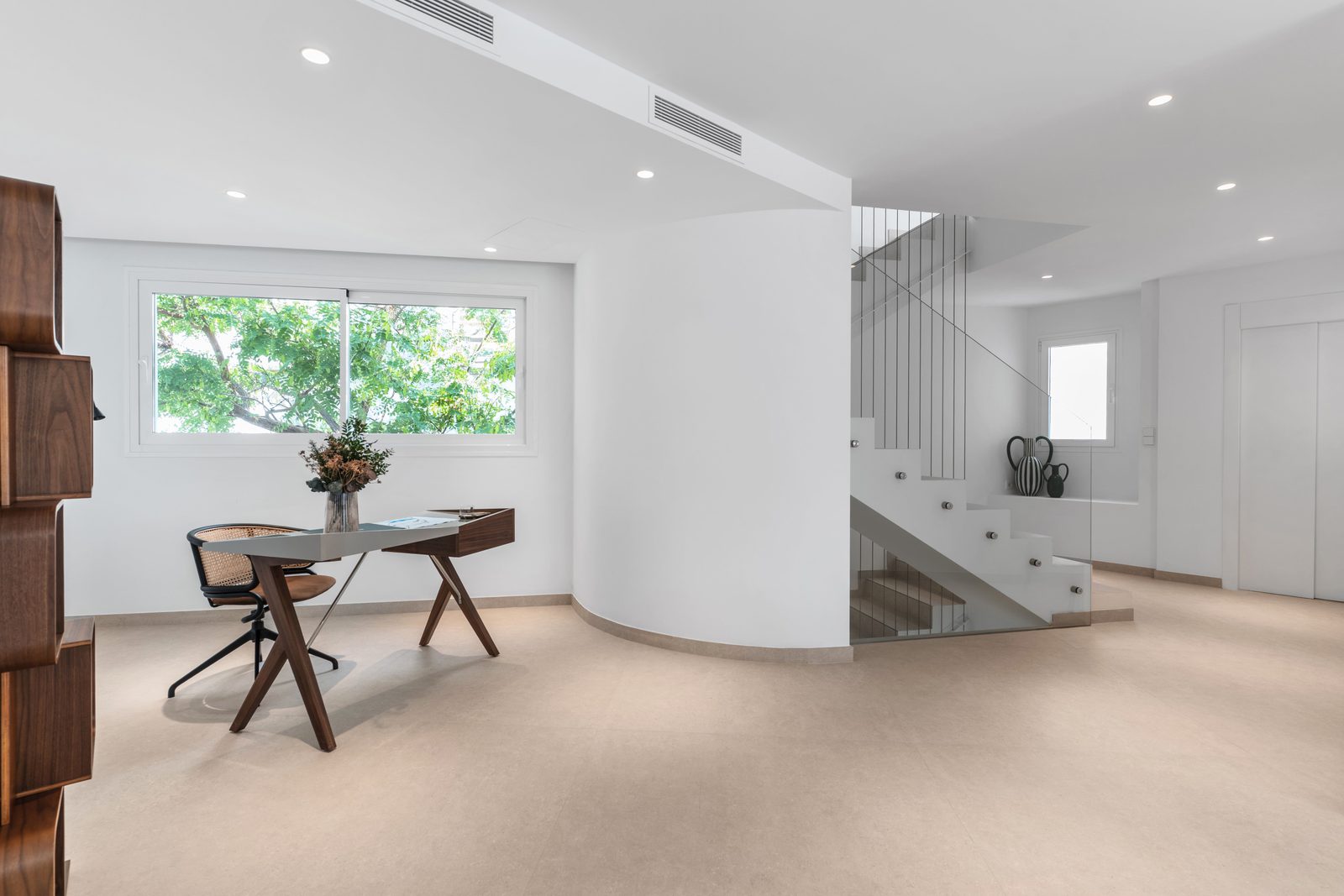 Stylish interior with a desk and staircase in a 4-bedroom villa in Altea - The Estates
