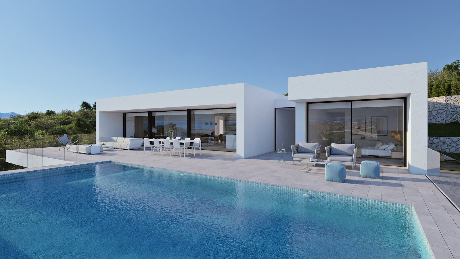A modern villa with a pool and sea views in Cumbre del Sol, Benitachell - The Estates