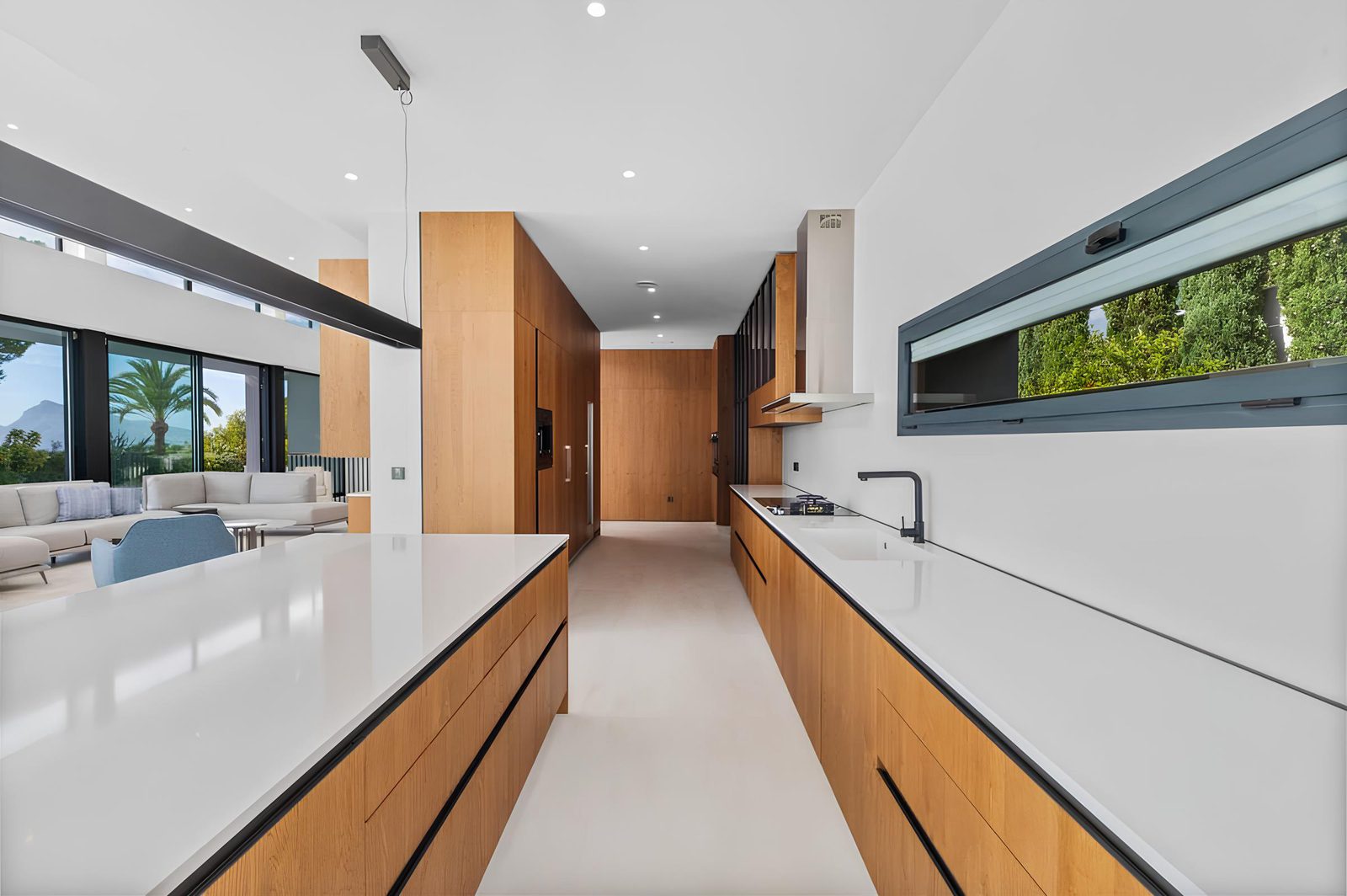 Modern kitchen design with sea views in a 7-bedroom villa in Altea - The Estates