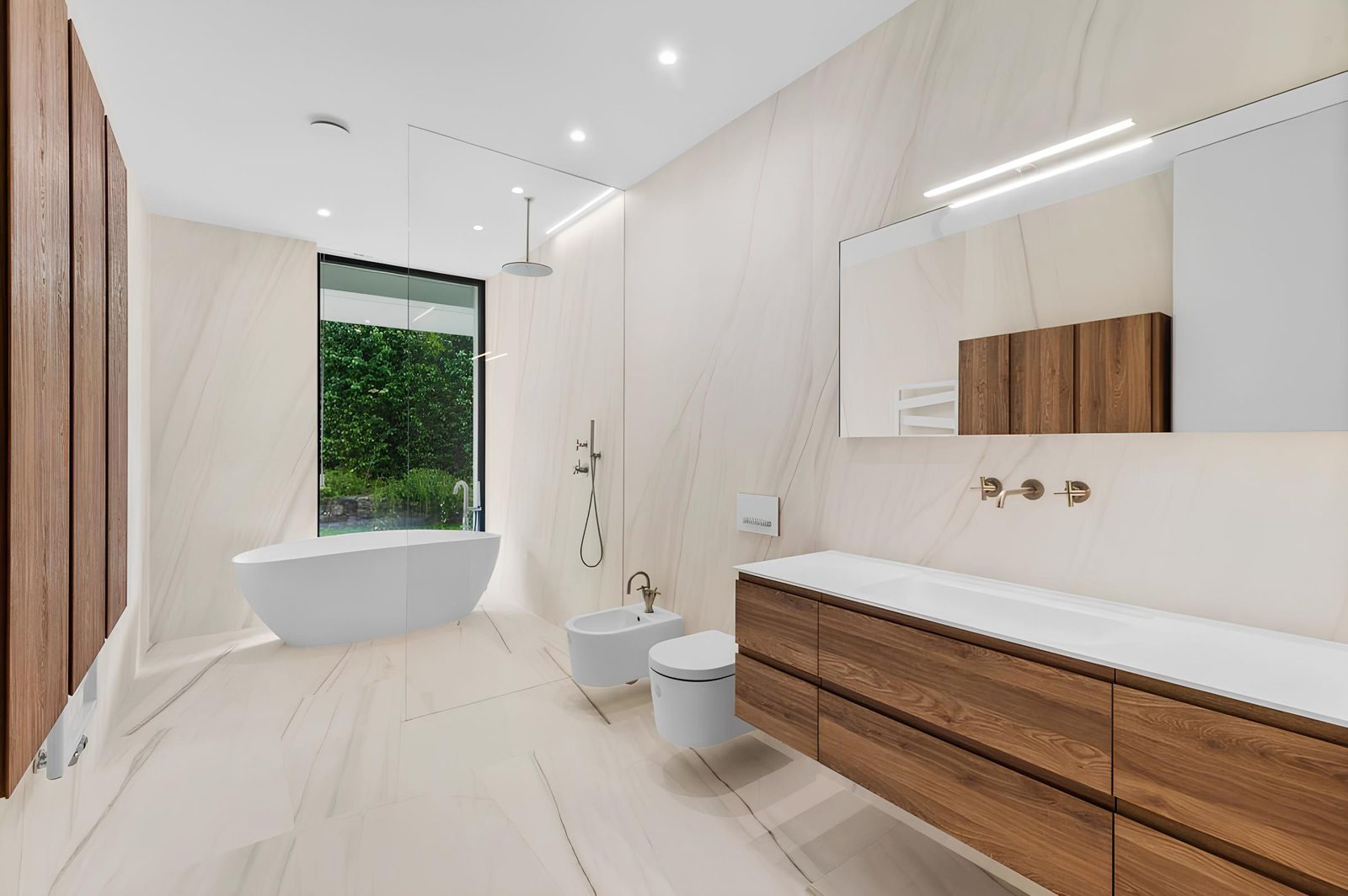 Luxurious bathroom with a freestanding tub and modern fixtures in a 7-bedroom villa in Altea - The Estates