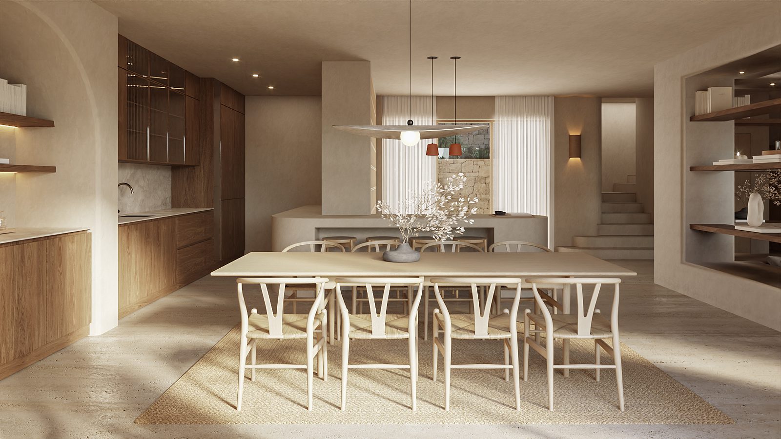 Stylish dining area in a 4-bedroom villa with sea, mountain, and city views in Altea Hills - The Estates