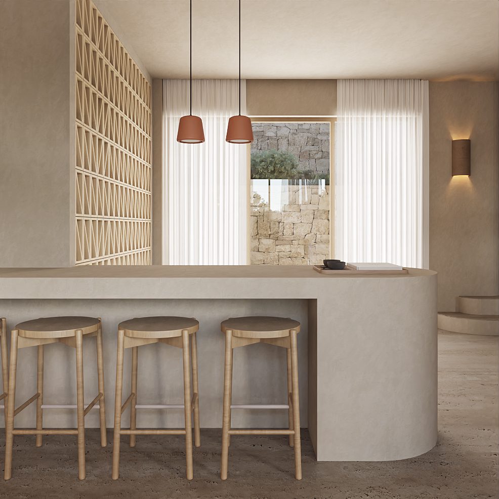 Stylish interior with bar area and sea views of a 4-bedroom villa in Altea - The Estates