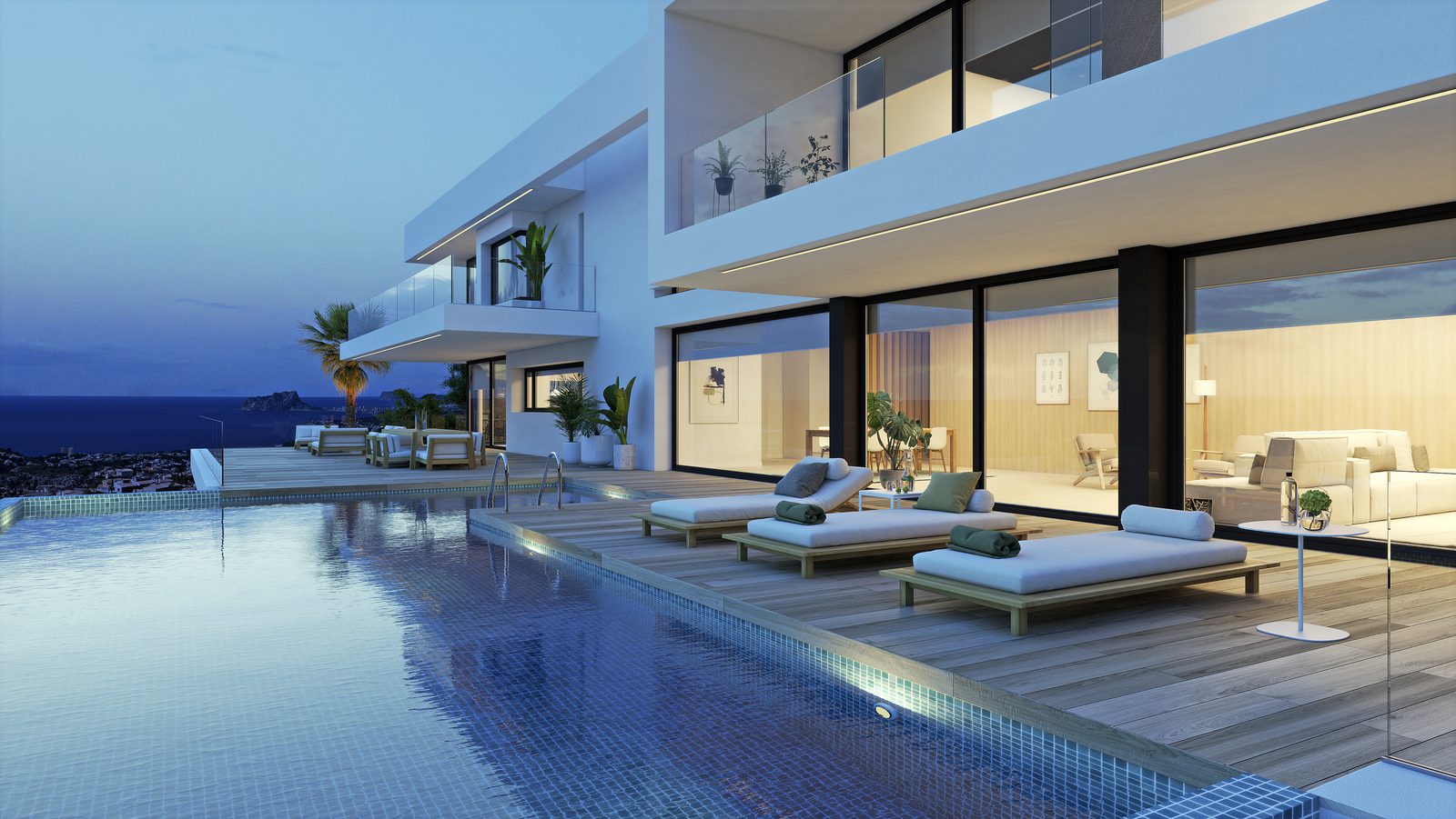 A luxurious pool and terrace area of a 5-bedroom villa in Benitachell - The Estates