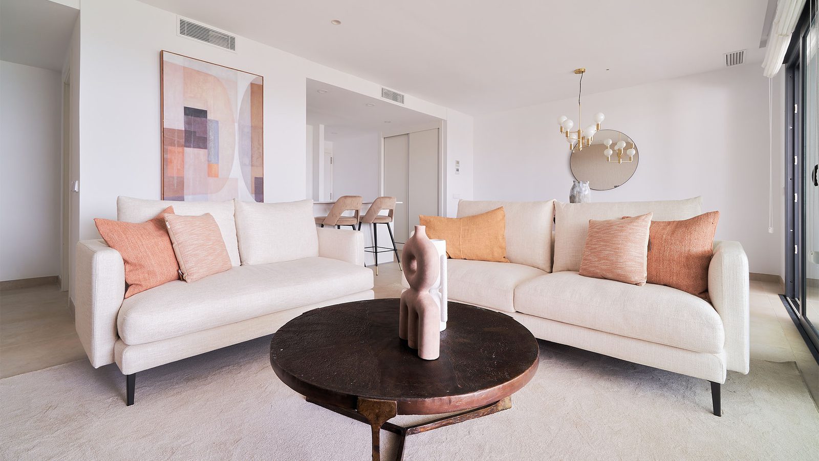 Stylish living room interior of a 2-bedroom apartment in Fuengirola - The Estates