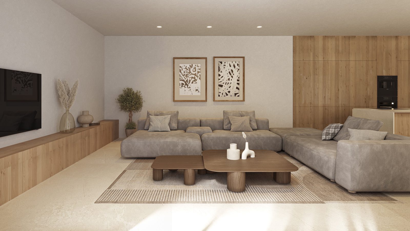 Stylish living room interior of a 3-bedroom villa in Benissa - The Estates