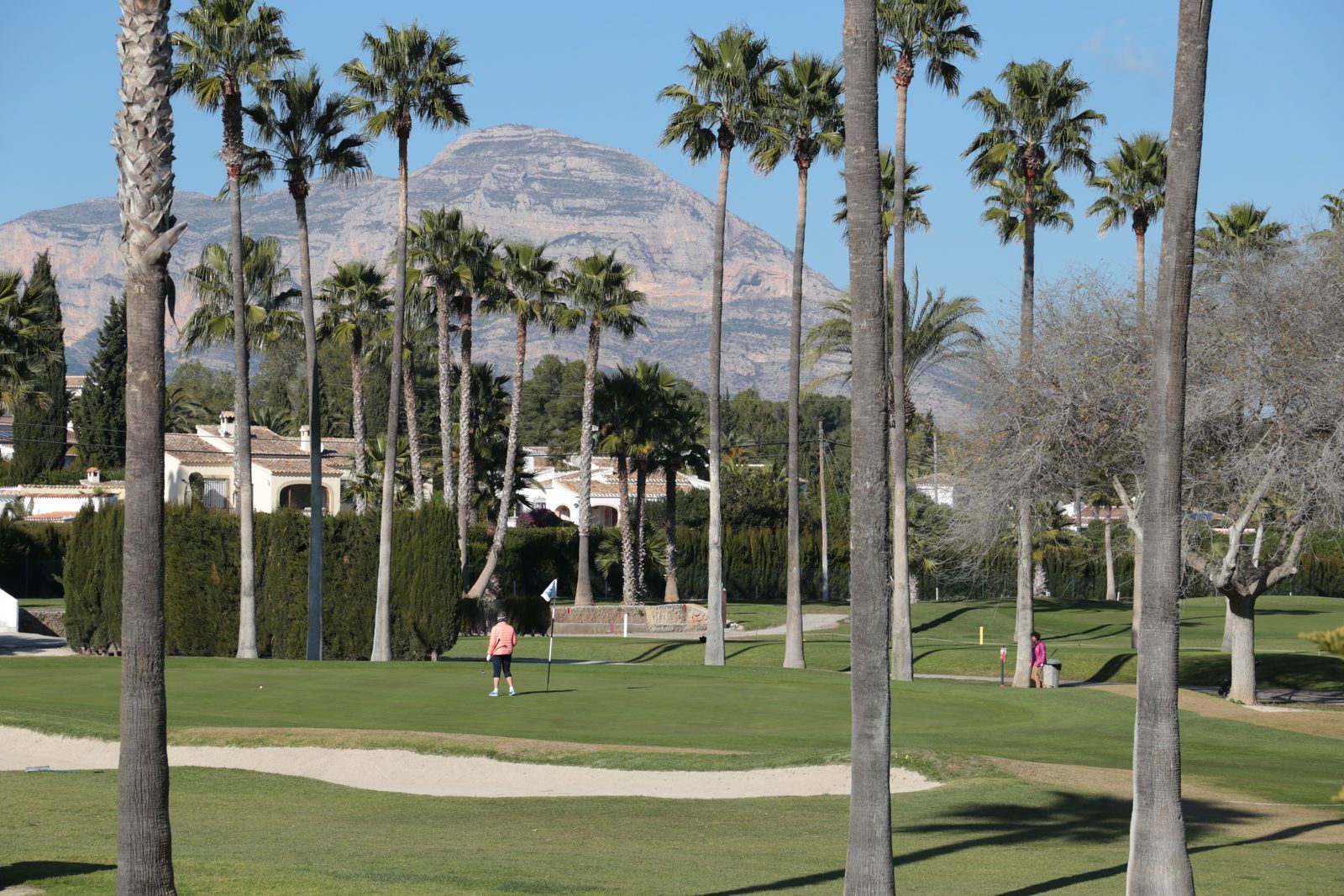 Palm-lined golf course and mountain views of a 4-bedroom villa in Jávea — The