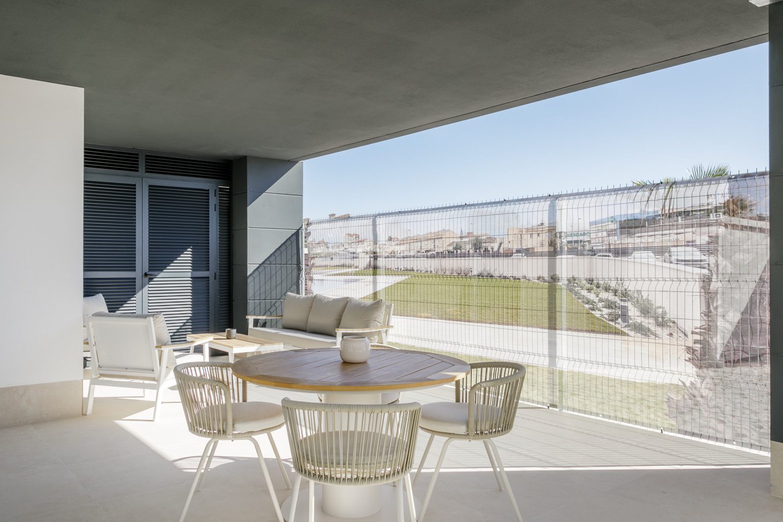 A furnished balcony with sea views from a 2-bedroom apartment in Torrevieja - The Estates