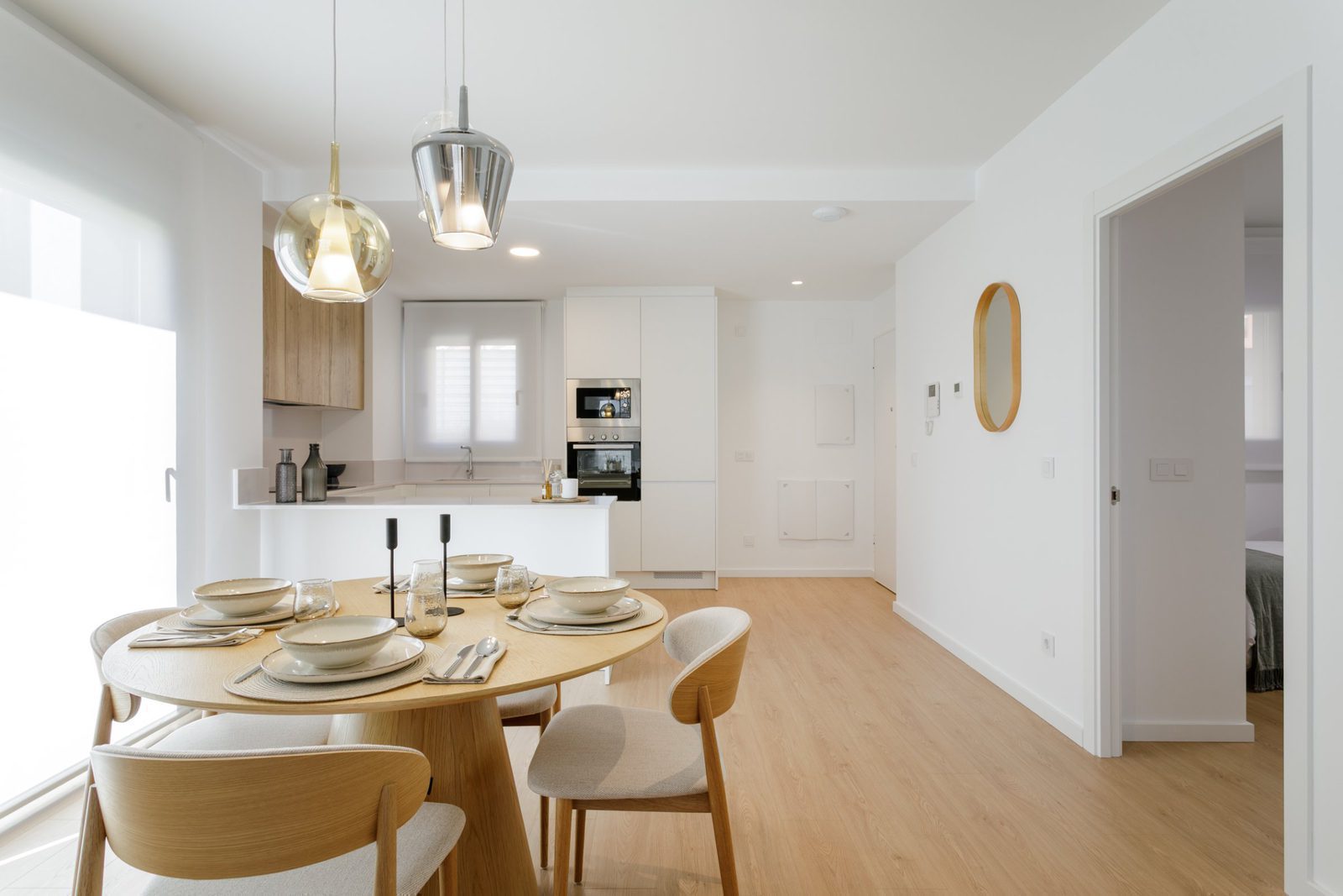Modern kitchen and dining area of a 2-bedroom apartment in Torrevieja - The Estates