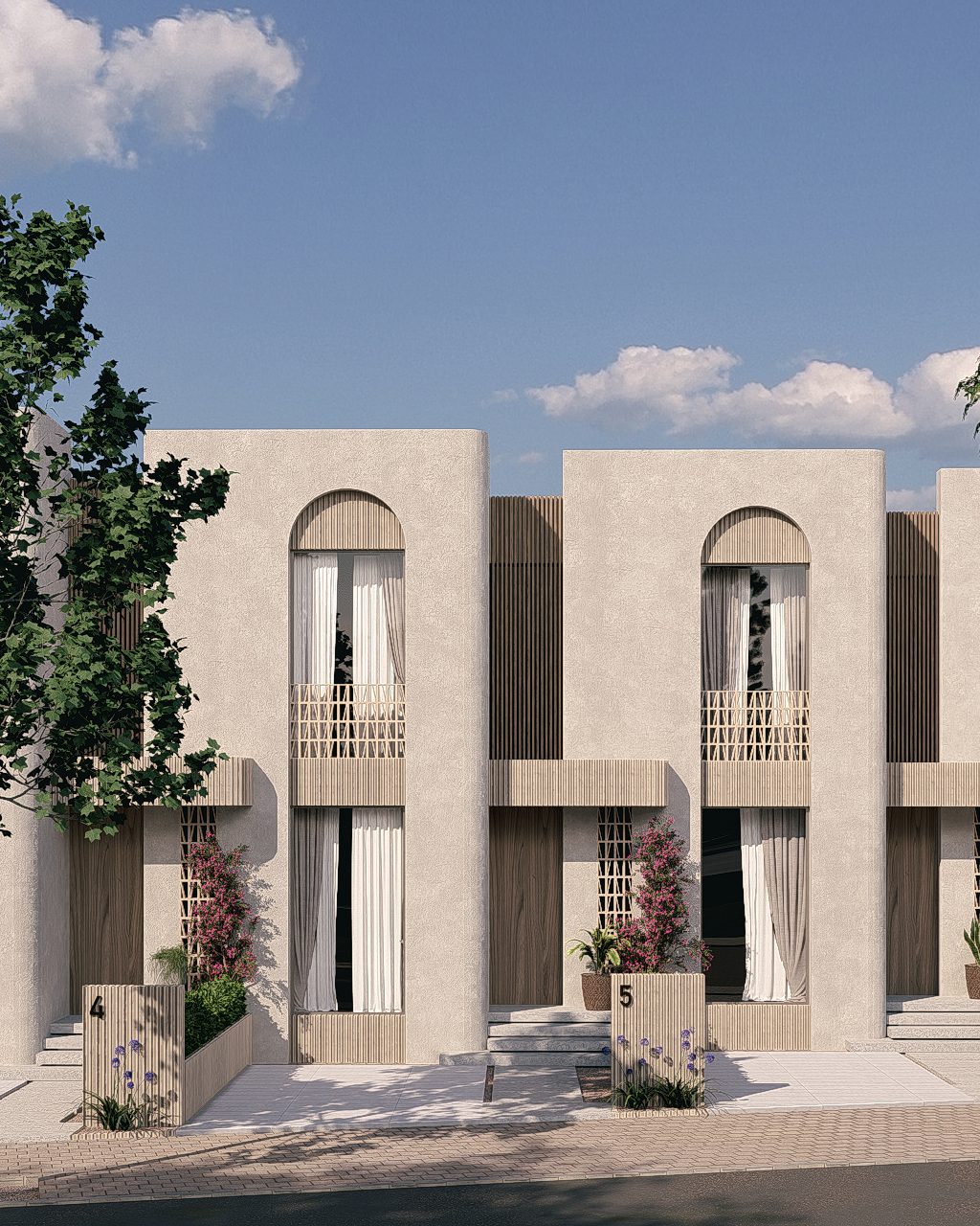 Exterior view of a 3-bedroom apartment in Jávea with mountain views - The Estates