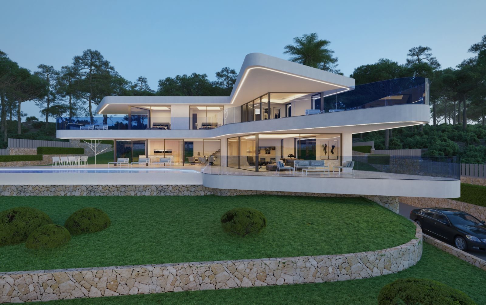Modern villa with infinity pool, terraces and landscaped gardens in Monte Olimpo, of a 4-bedroom villa in Jávea - The Estates