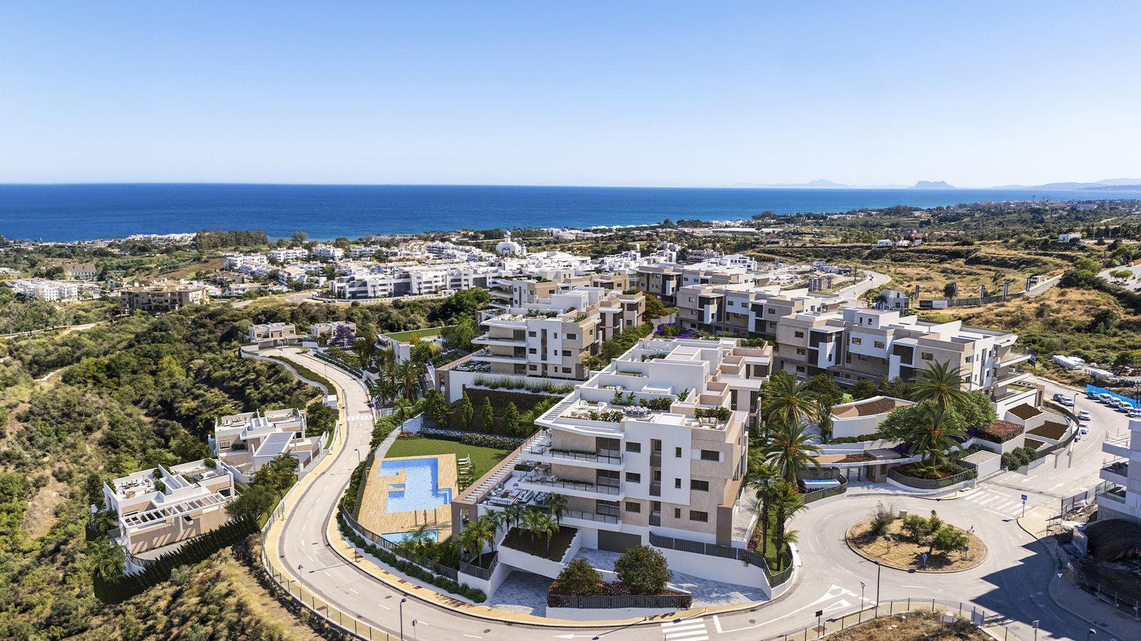 Panoramic sea and countryside