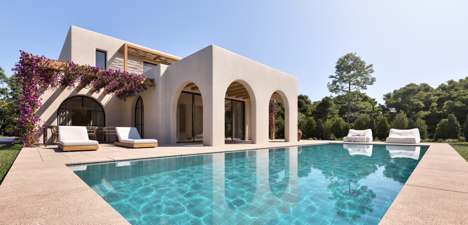 A beautiful garden view of a 4-bedroom villa in Moraira - The Estates