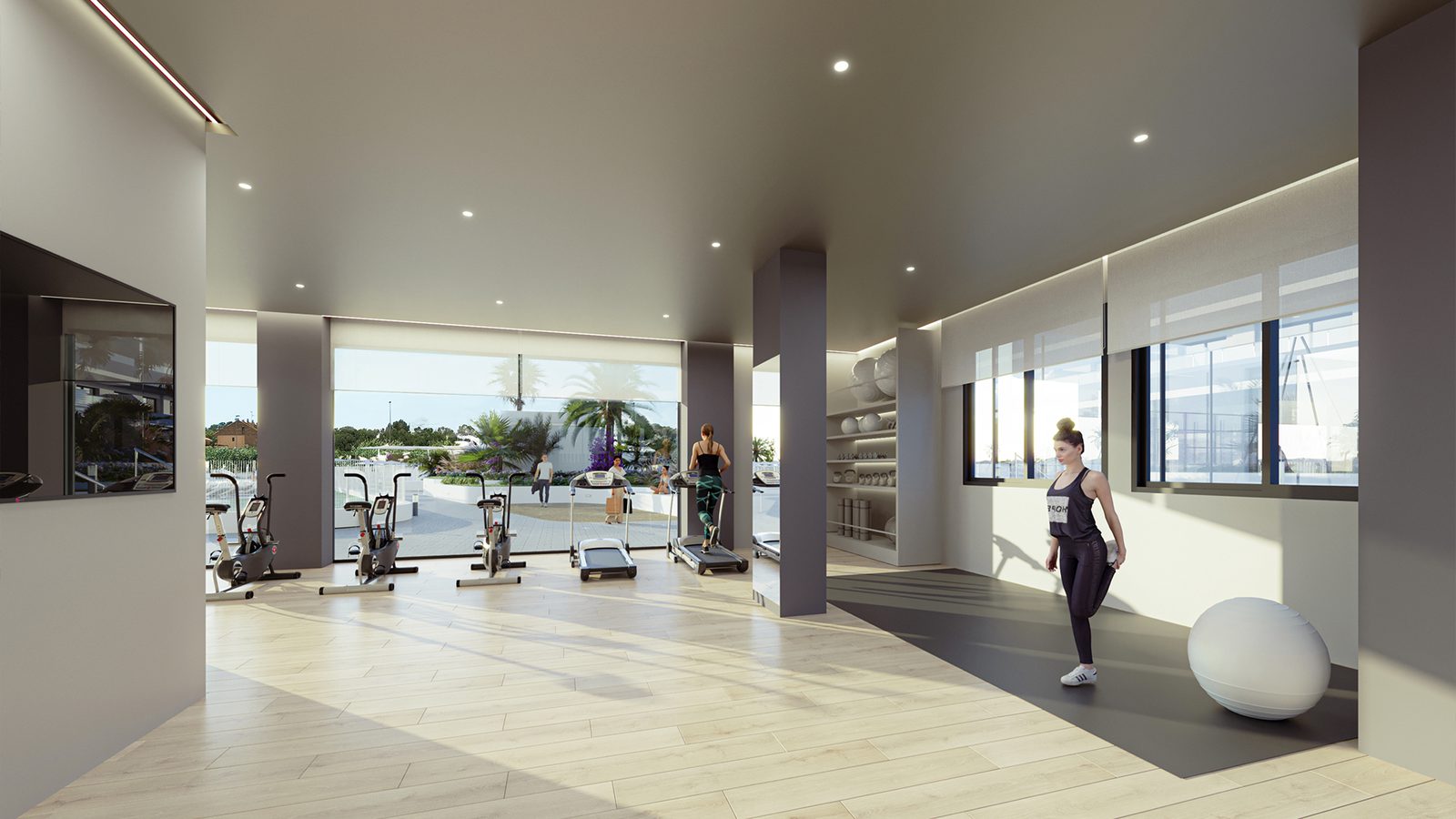 A modern gym space within a 3-bedroom apartment in Valencia - The Estates