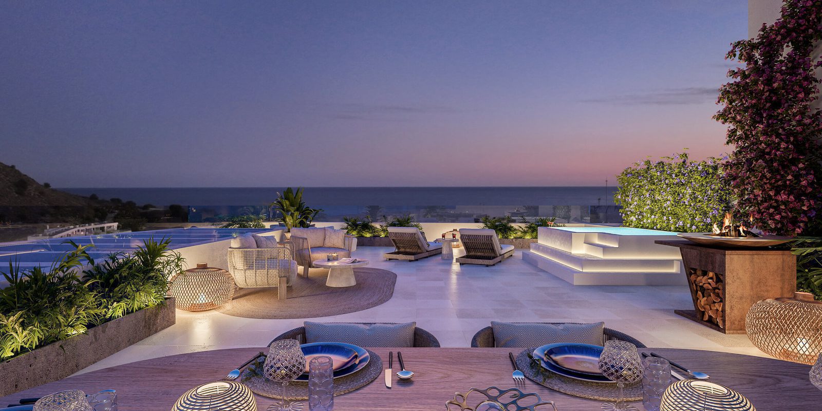 A stunning sea view from the terrace of a 2-bedroom apartment in Villajoyosa - The Estates