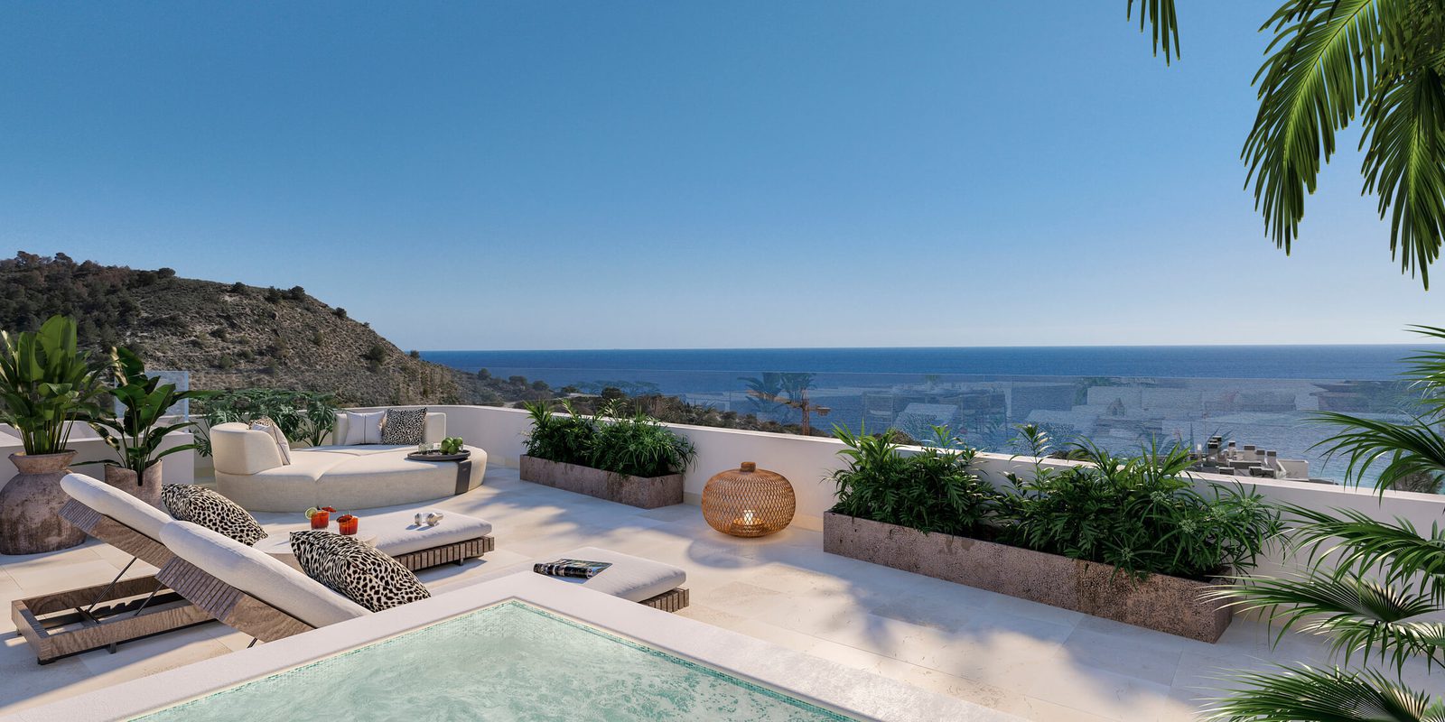 Stunning sea views from the terrace of a 2-bedroom apartment in Villajoyosa - The Estates