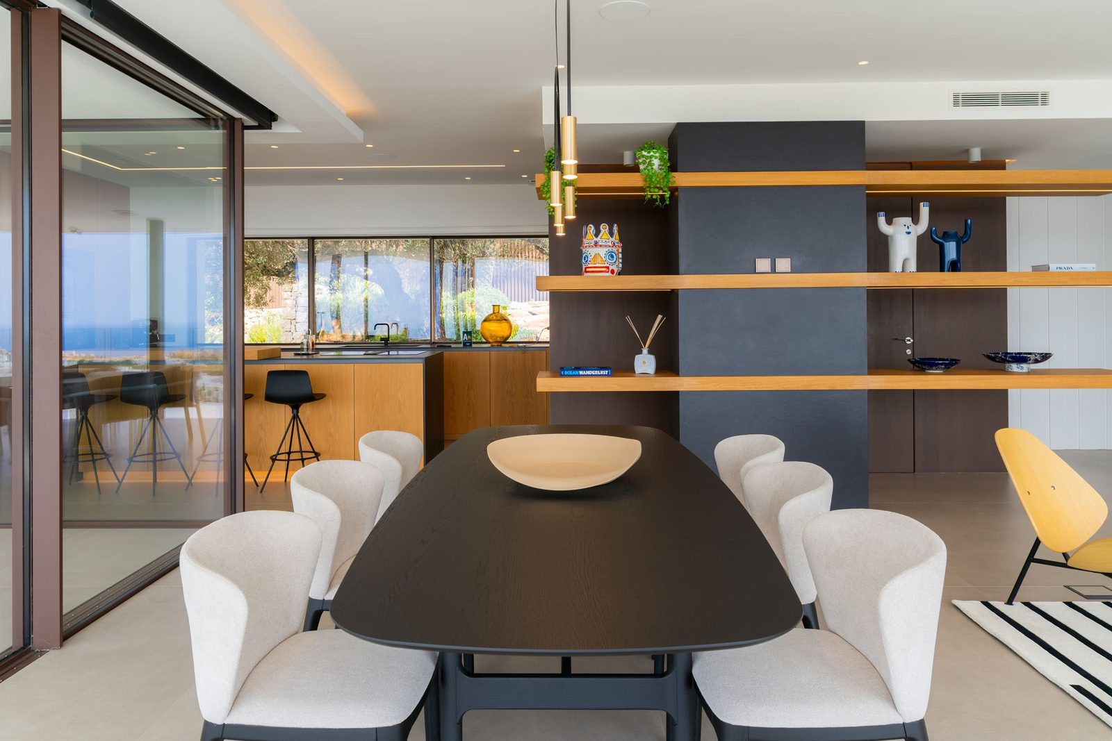 Stylish dining area with sea views inside a 5-bedroom villa in Benitachell - The Estates