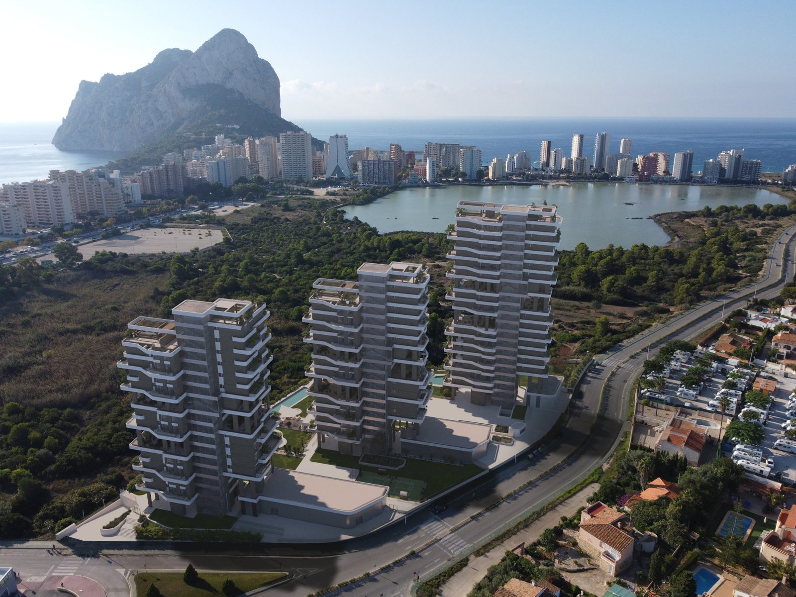 Panoramic sea view of a 3-bedroom apartment in Calpe - The Estates