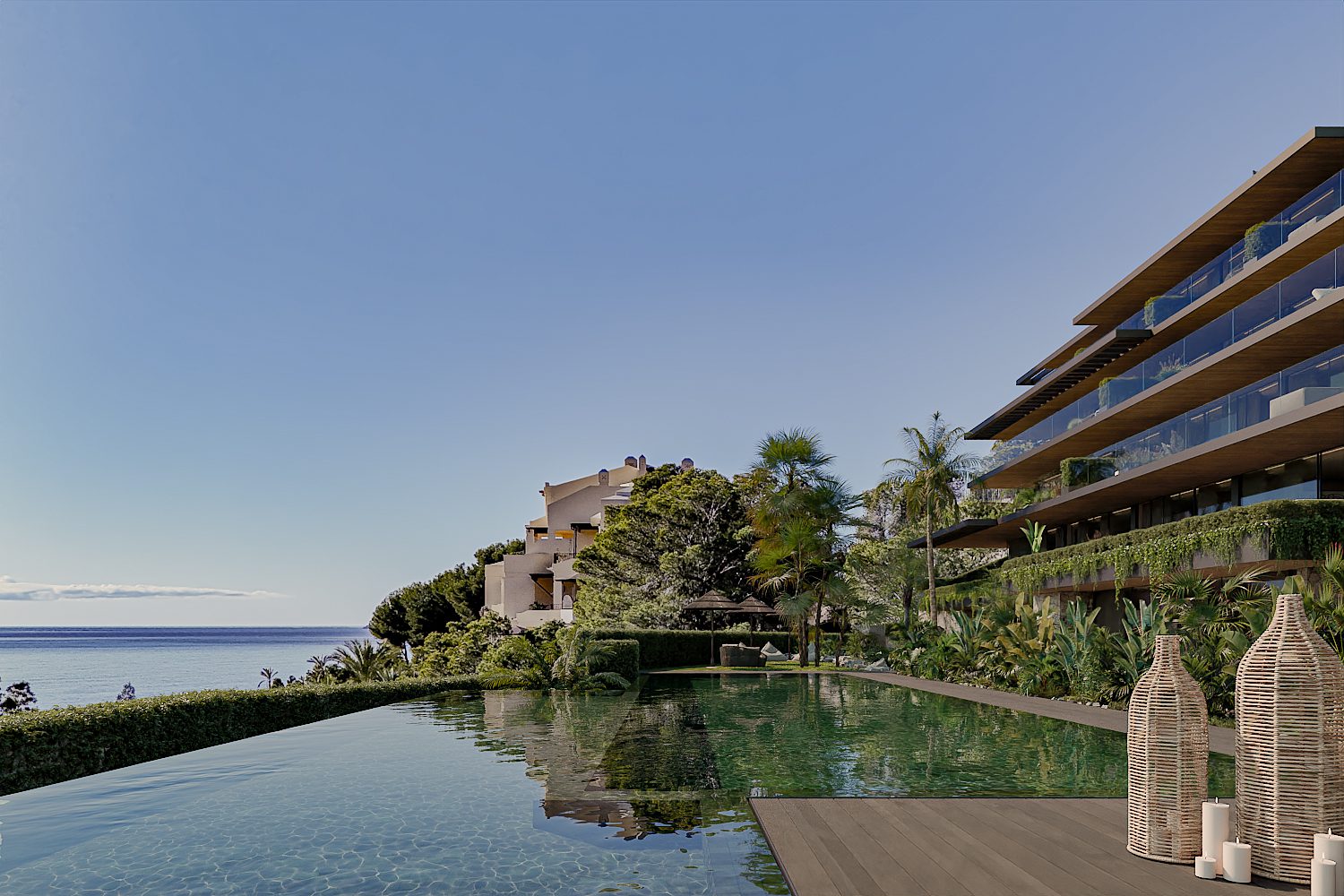 A stunning pool and lush gardens surrounding a 3-bedroom penthouse in Altea - The Estates
