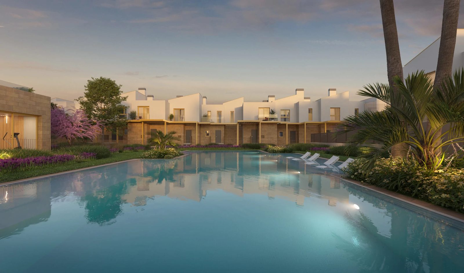 A swimming pool view of a 3-bedroom townhouse in El Verger - The Estates