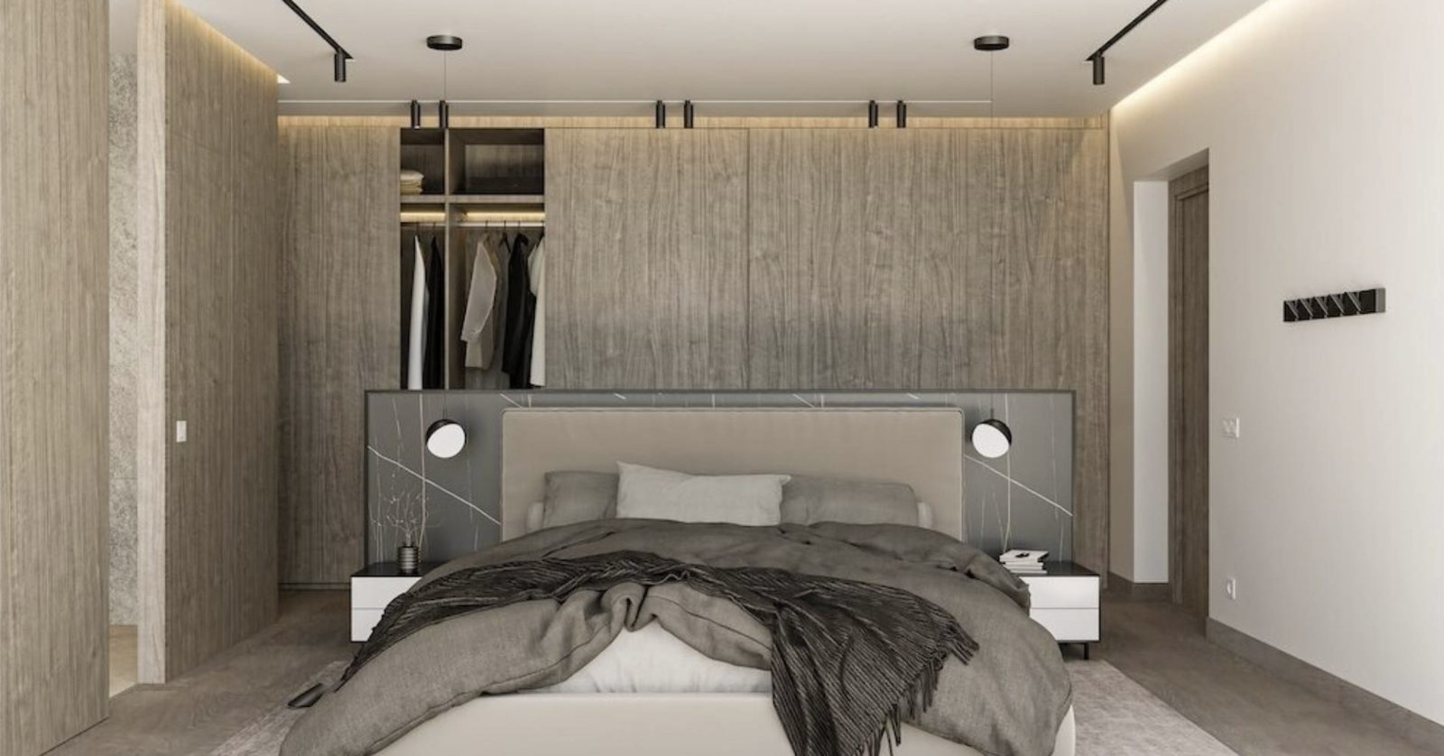 Modern bedroom with fitted wardrobes of a 4-bedroom villa in Altea - The Estates