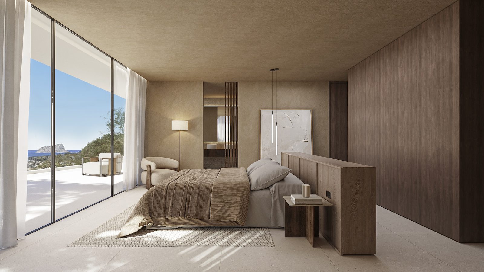 Stylish bedroom with sea views in a 4-bedroom villa in Benissa - The Estates