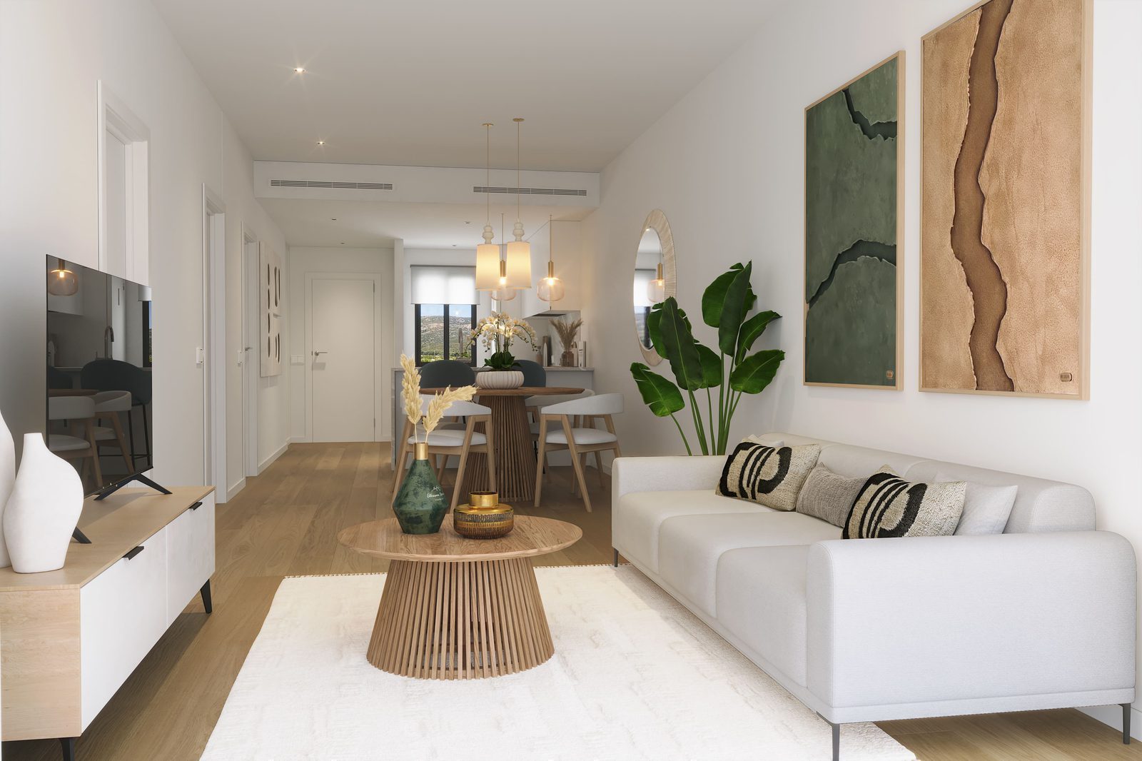 Stylish living room of a 2-bedroom apartment in Alfaz del Pi - The Estates