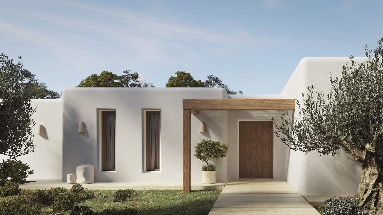 Exterior view of a 3-bedroom villa with a garden in Benissa - The Estates