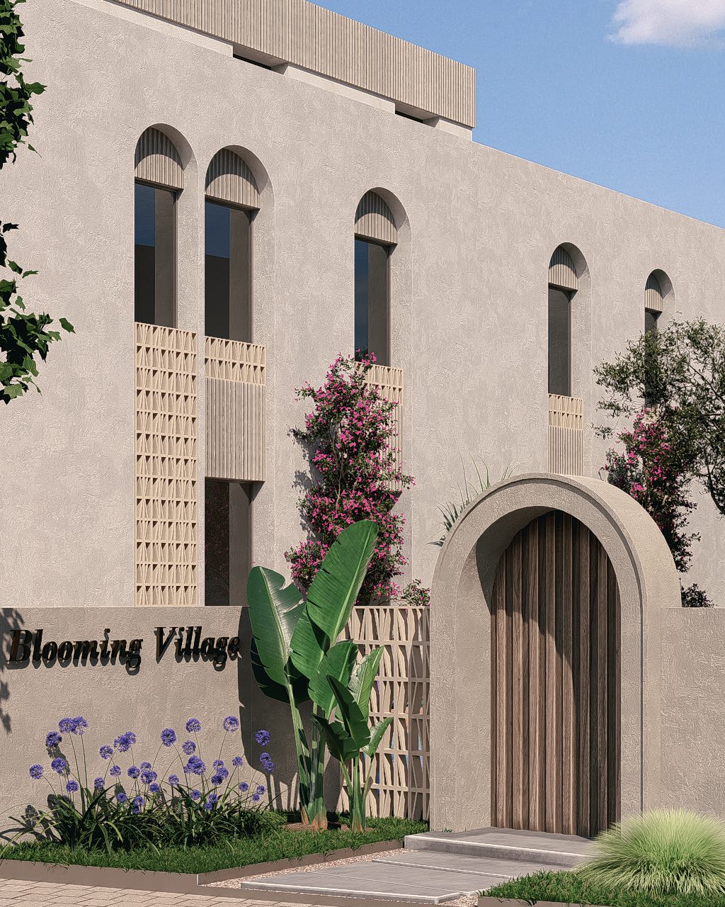 Exterior view of a 3-bedroom apartment in Jávea with mountain views - The Estates