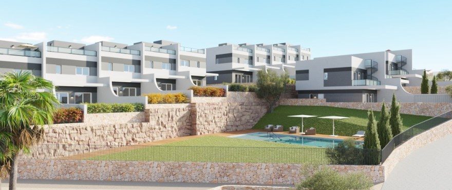 Modern villa development with landscaped garden, private pool and terraces in Finestrat - The Estates