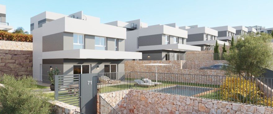 Modern villa with private garden, pool and stone terraces of a 4-bedroom villa in Finestrat - The Estates