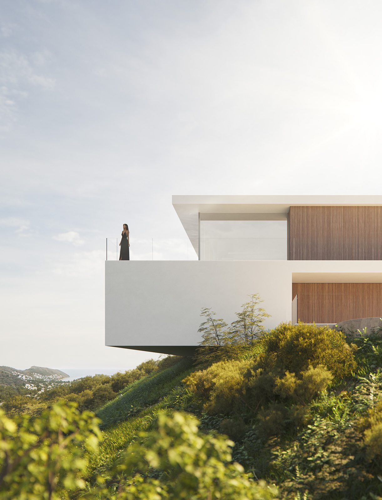 Modern villa architecture with sea and mountain views of a 5-bedroom villa in Moraira - The Estates