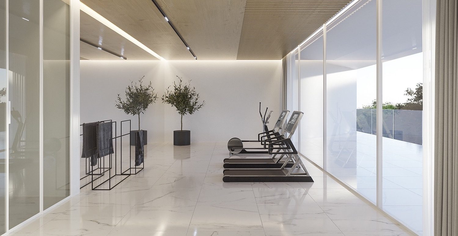A modern gym area of a 5-bedroom villa in Moraira - The Estates