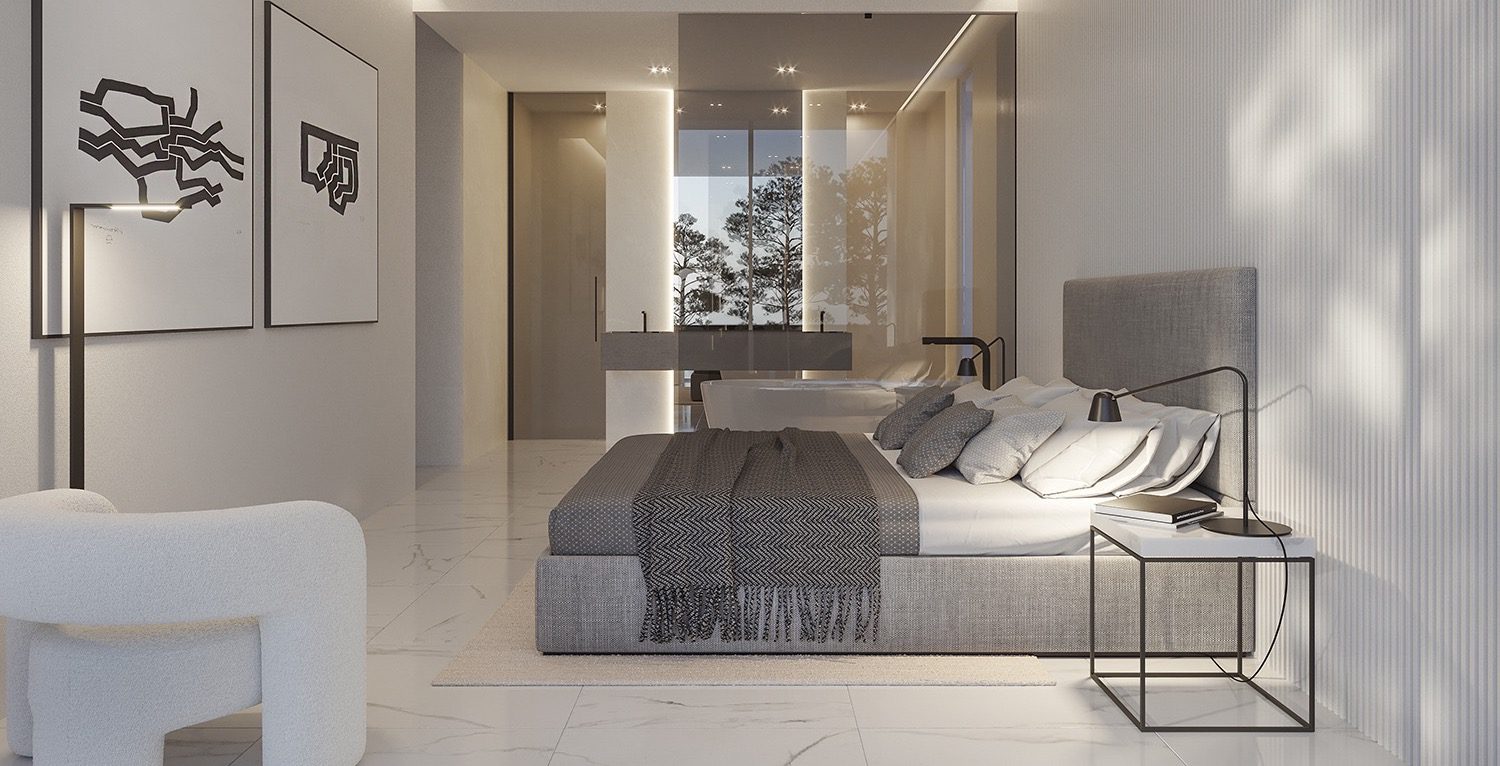 Luxurious bedroom interior of a 5-bedroom villa in Moraira - The Estates