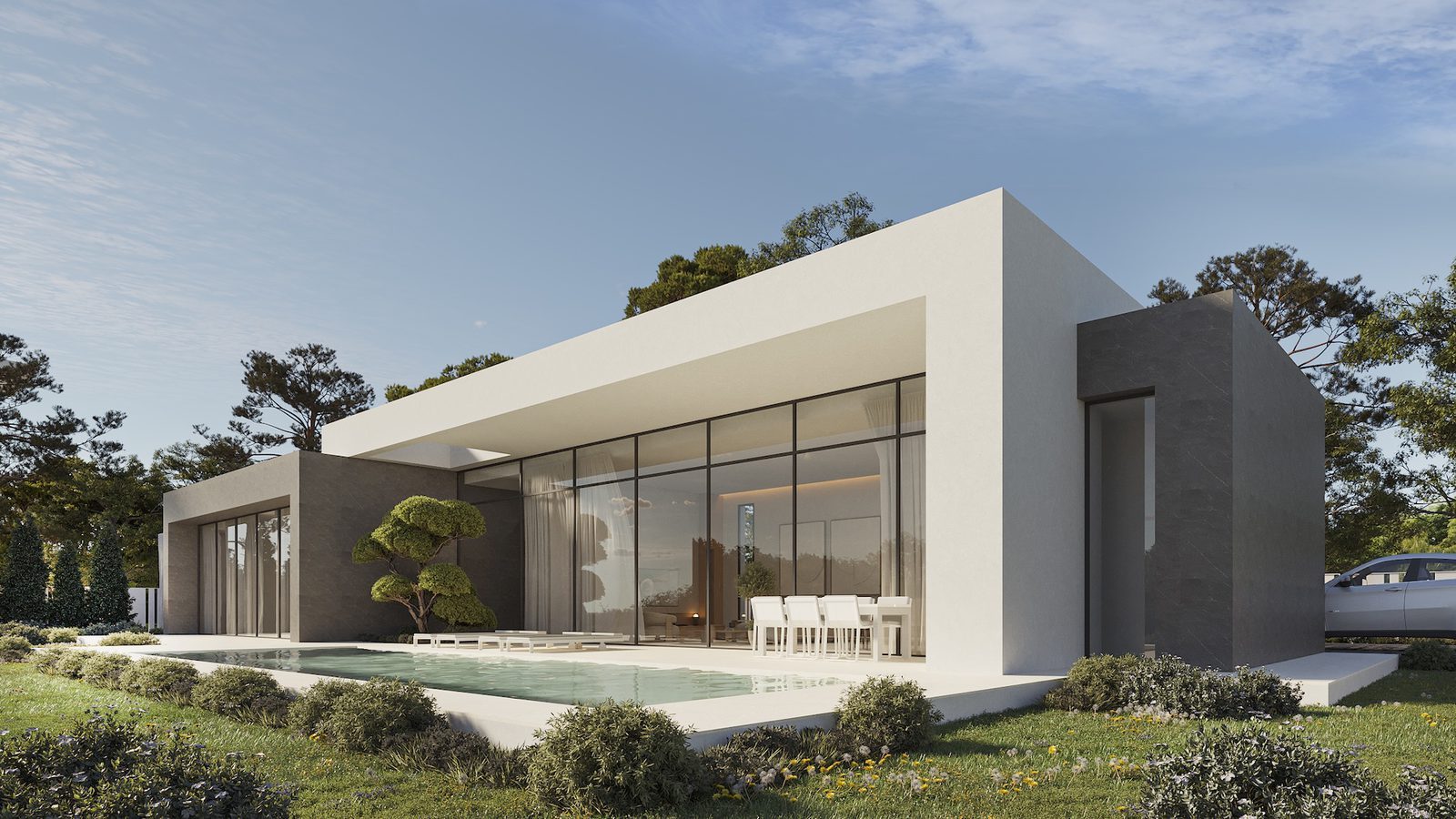 Modern villa exterior