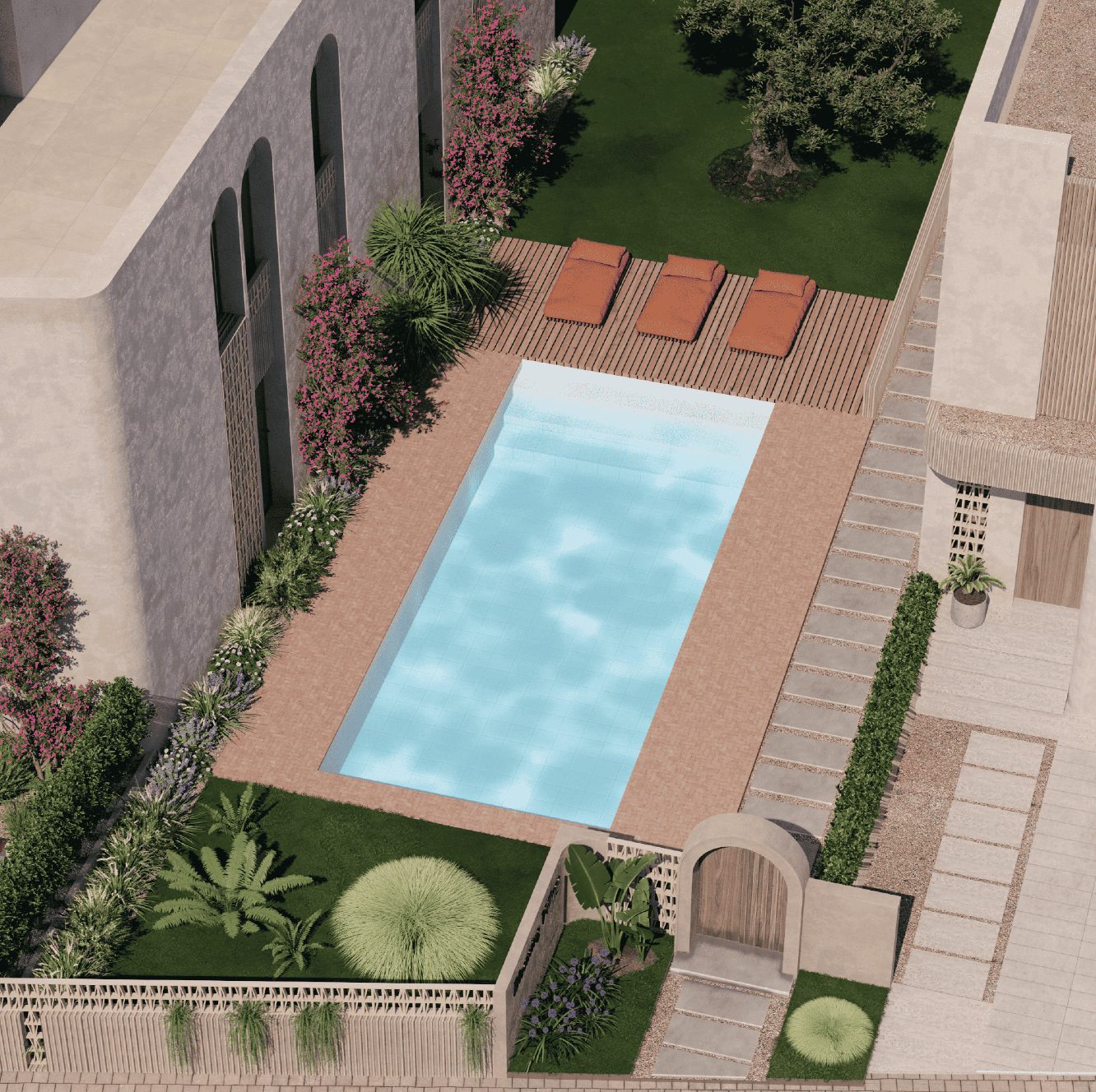 Aerial view of a private