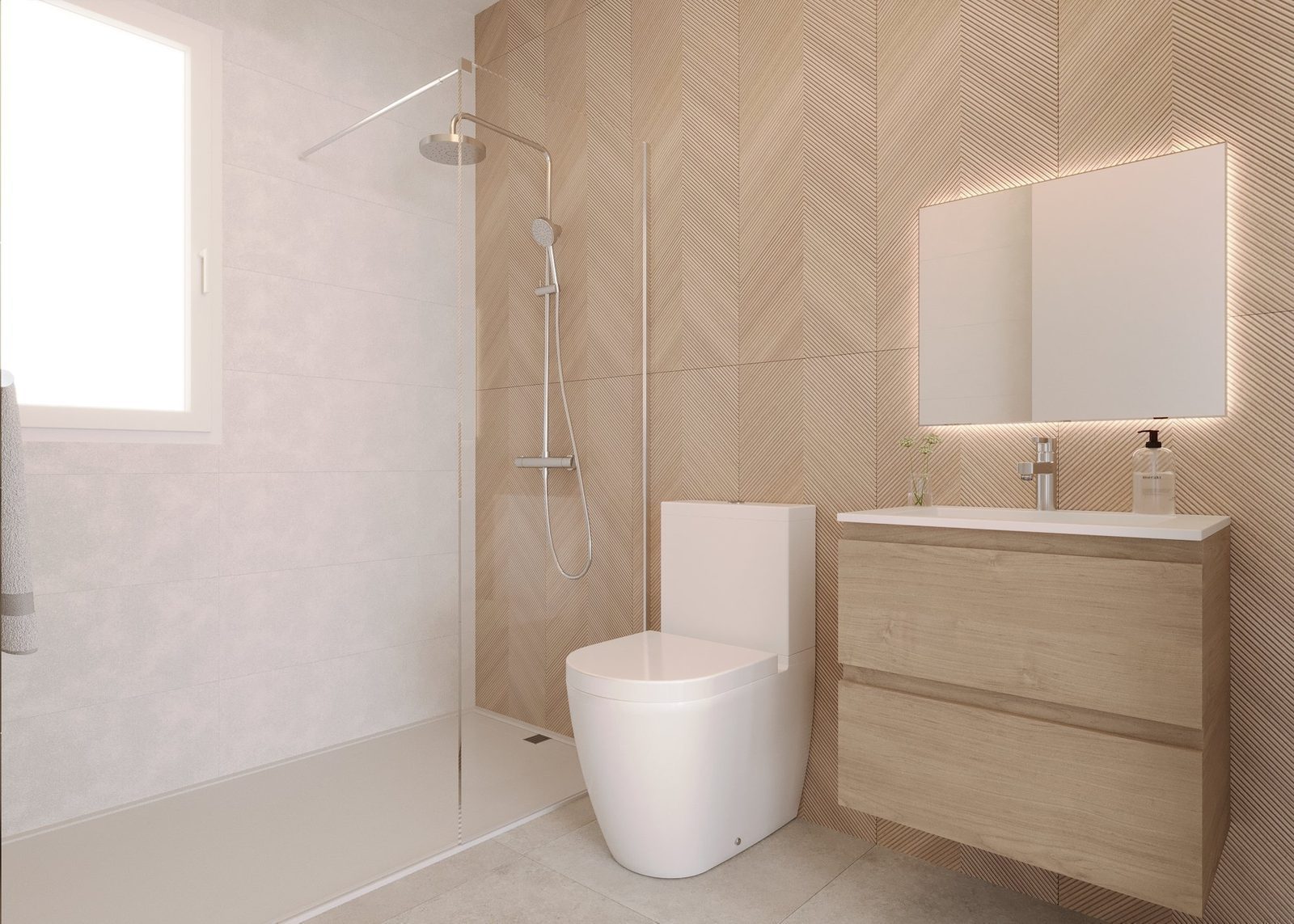 A modern bathroom interior of a 3-bedroom townhouse in Finestrat - The Estates