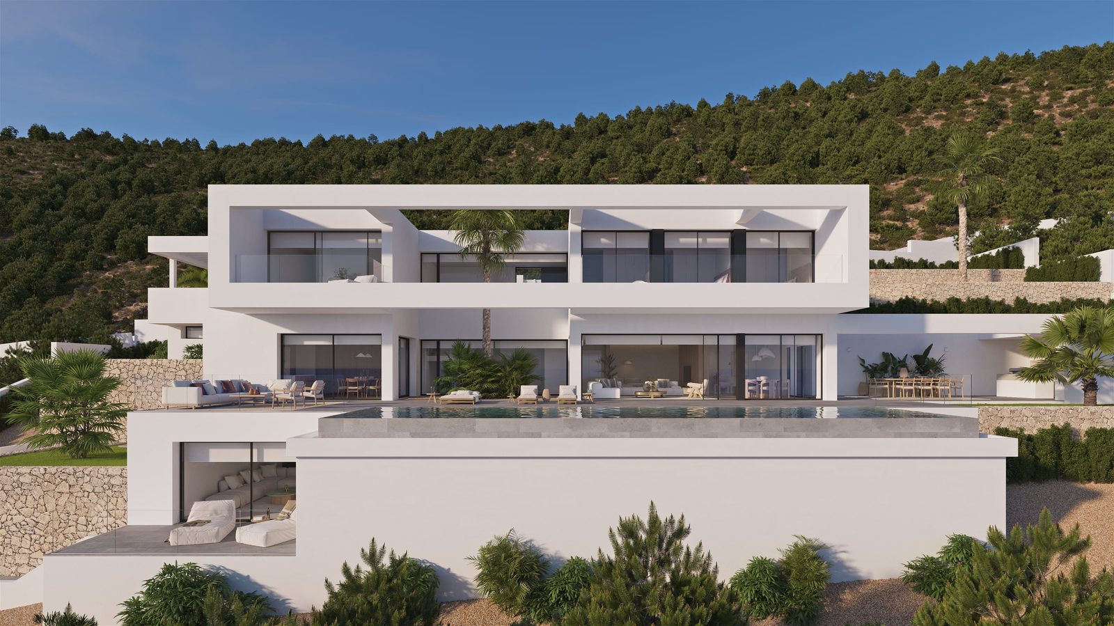 Modern villa with pool and mountain views of a 4-bedroom villa in Benissa - The Estates