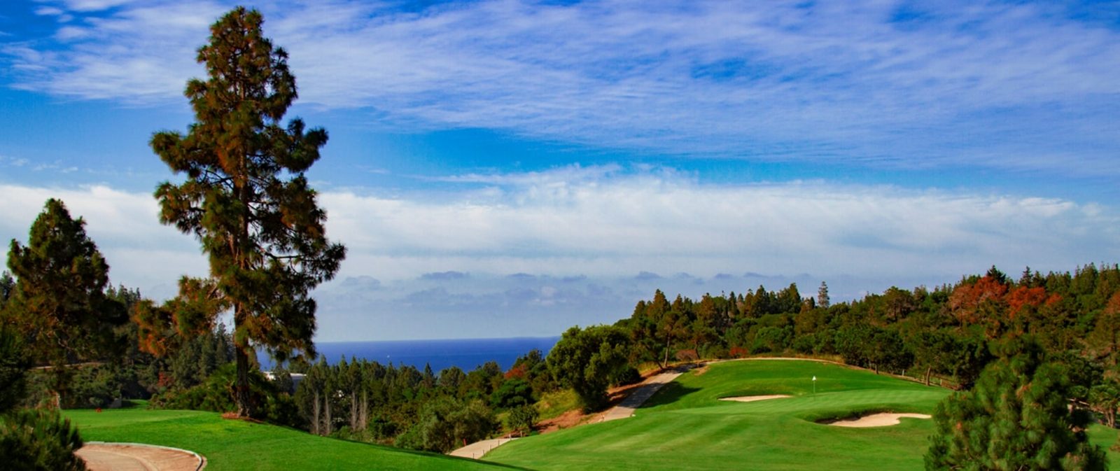 Golf course with sea views and lush trees near a 2-bedroom apartment in Las Lagunas de Mijas - The Estates