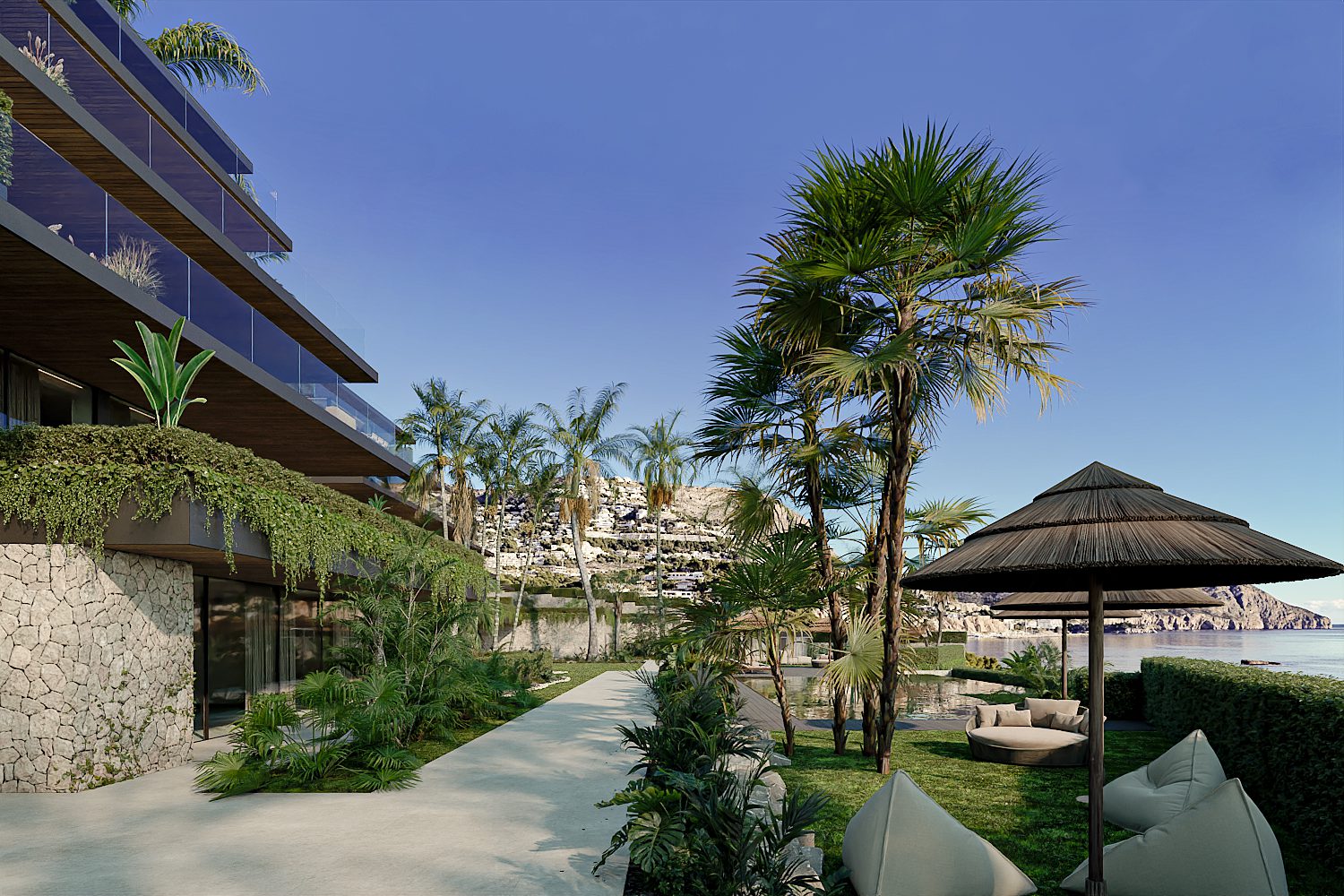 A lush garden and sea views surround a 3-bedroom penthouse in Altea - The Estates