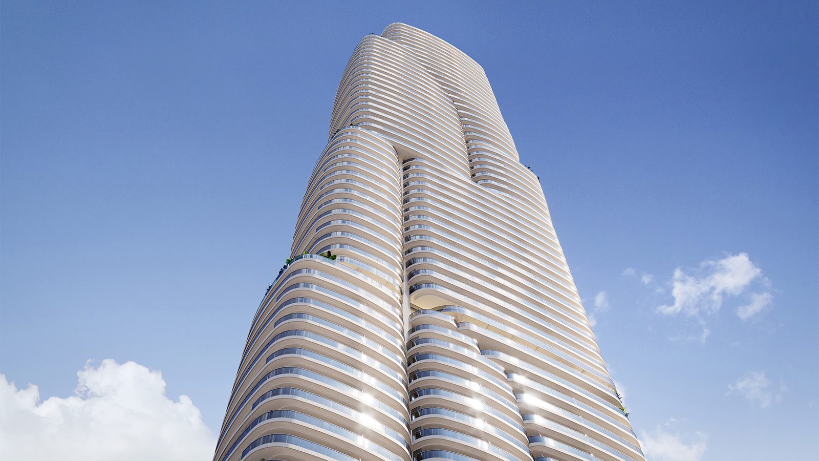 Exterior view of a modern apartment building in Benidorm - The Estates
