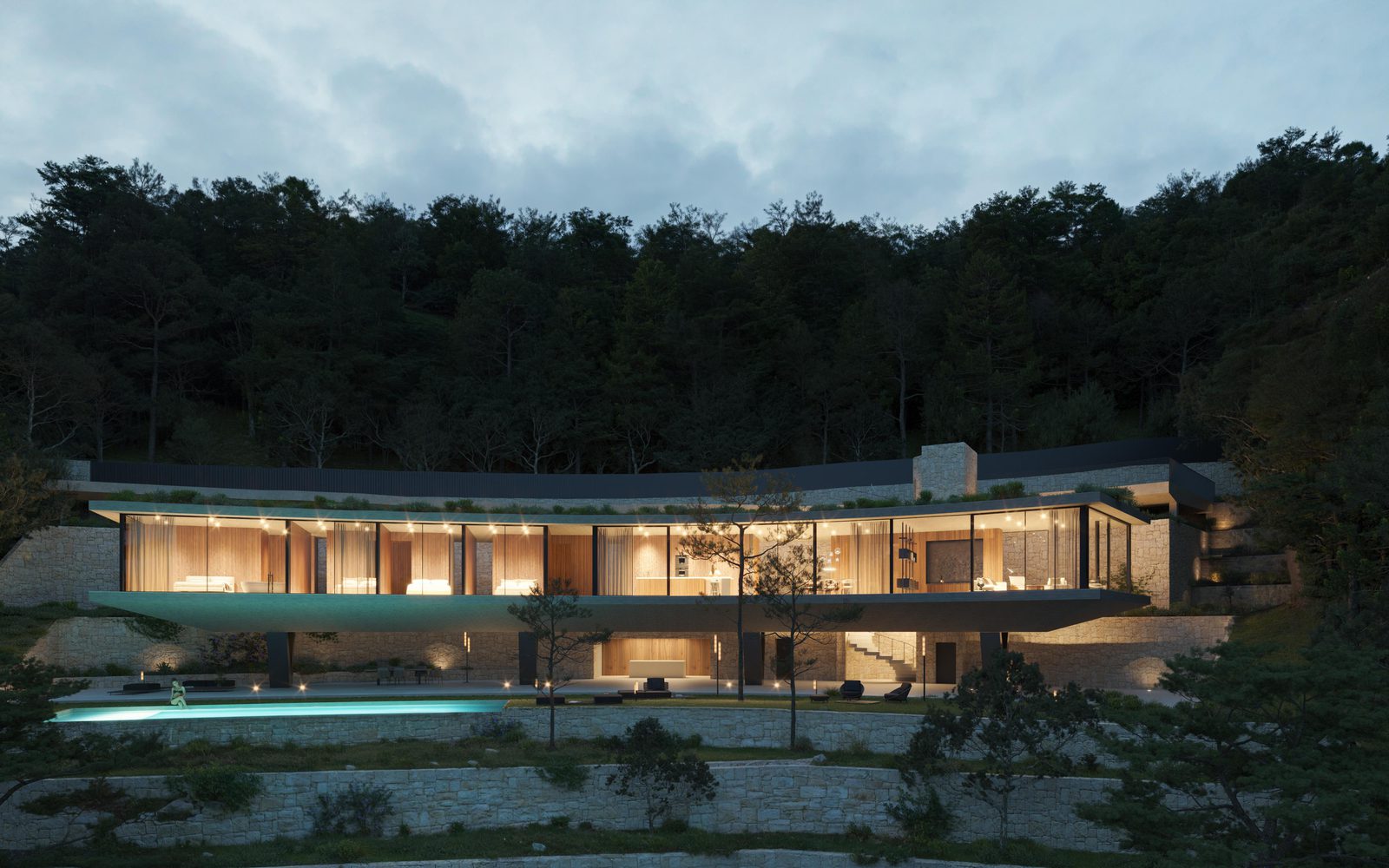 A modern villa nestled amongst lush greenery with stunning sea views - The Estates