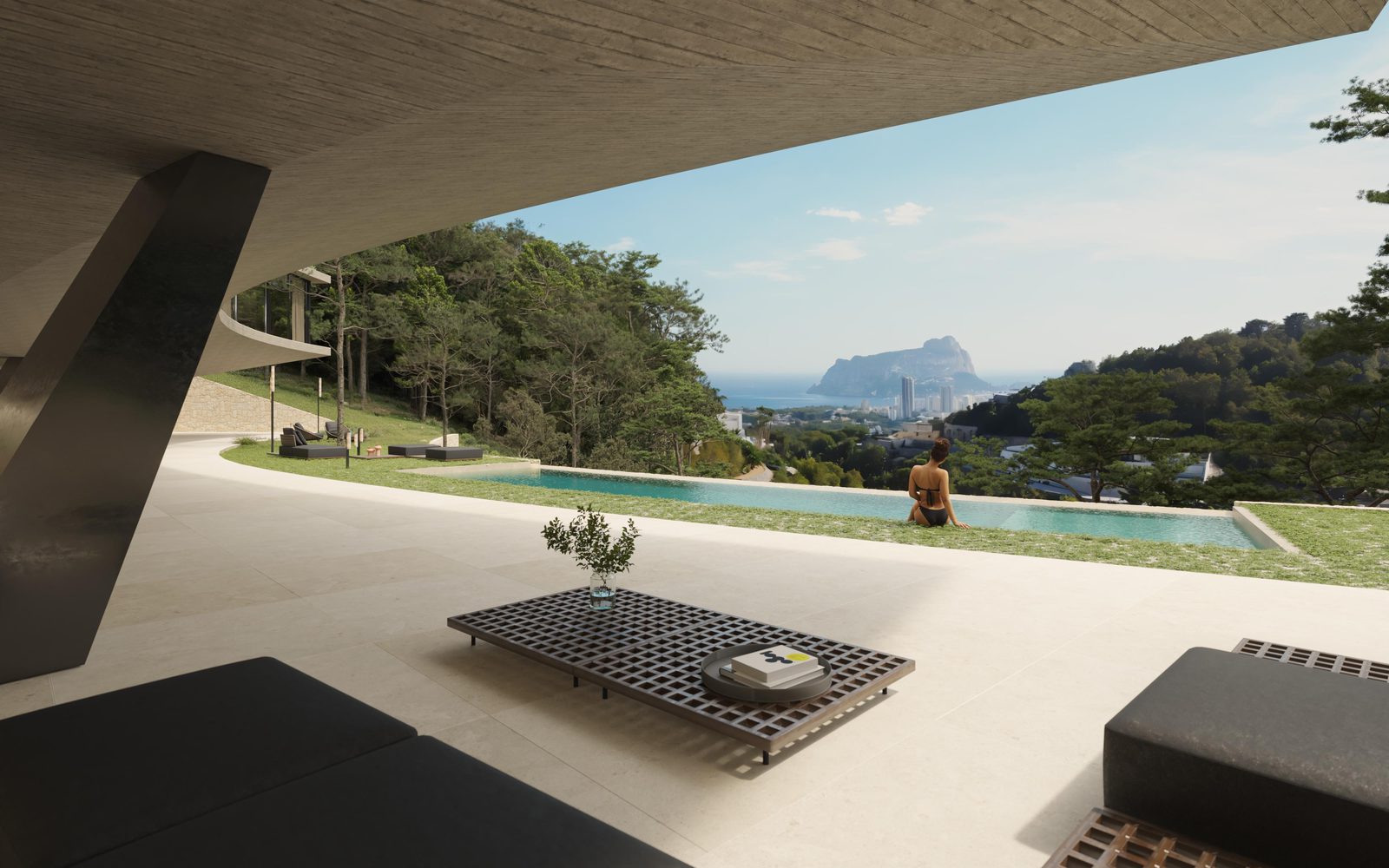 Panoramic sea views from the terrace of a 4-bedroom villa in Benissa - The Estates
