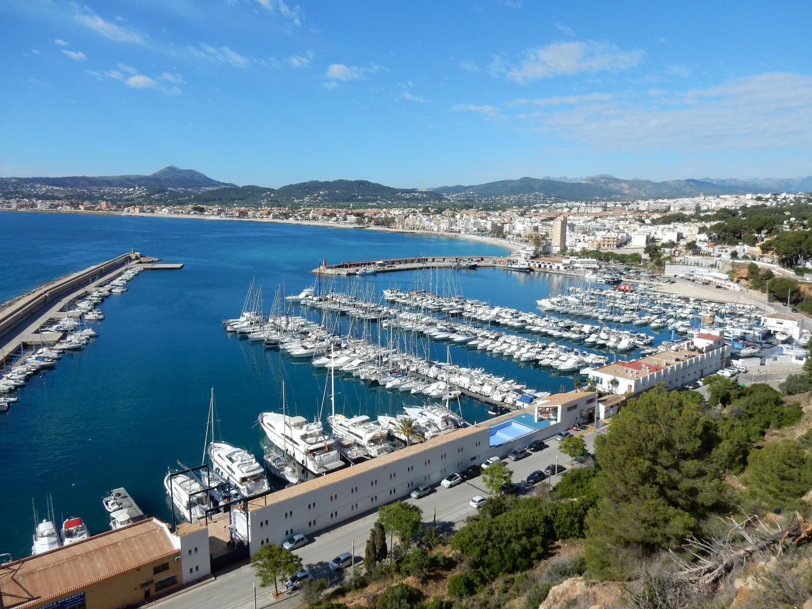 Panoramic sea view over Jávea harbour, marina and coastal town from a 4-bedroom villa - The Estates