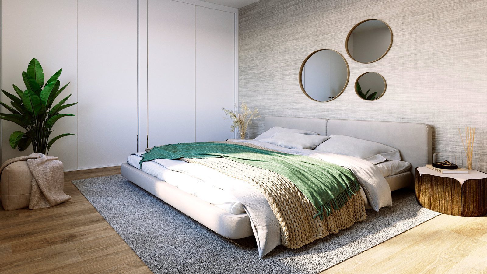 A stylish bedroom in a 2-bedroom apartment in Alicante - The Estates