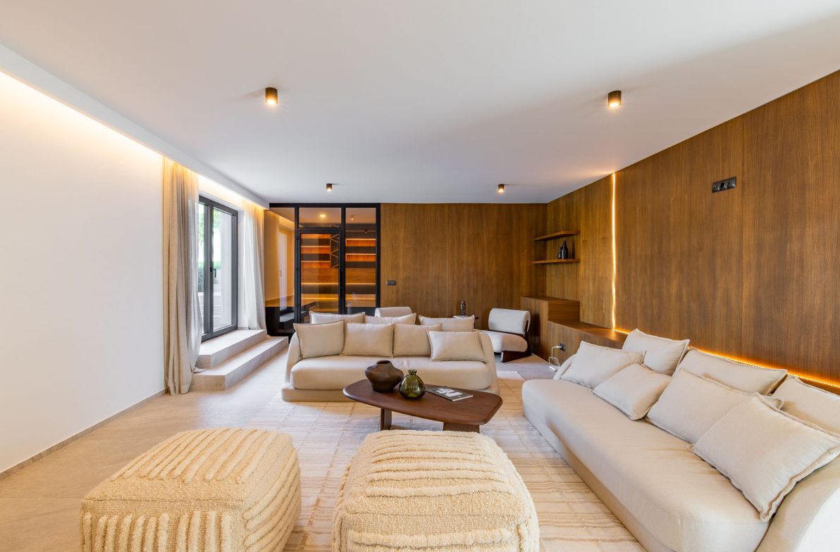 Stylish living room interior of a 5-bedroom villa in Benitachell - The Estates