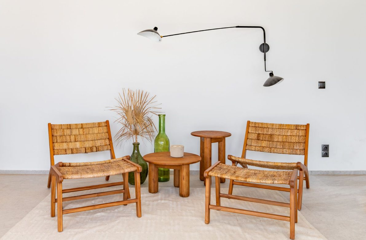 Stylish seating area with natural decor in a 5-bedroom villa in Benitachell - The Estates